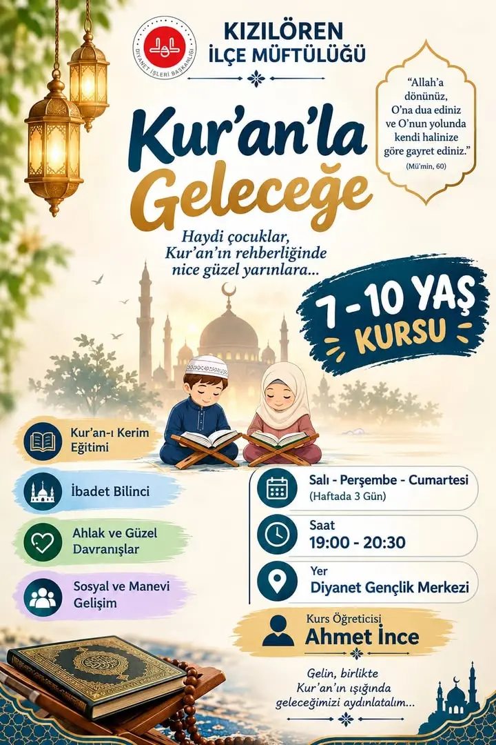 Afyonkarahisar Kızılören Müftülüğü'nden Davet: Kur'an Kurslarımıza Yavrularımızı Bekliyoruz!