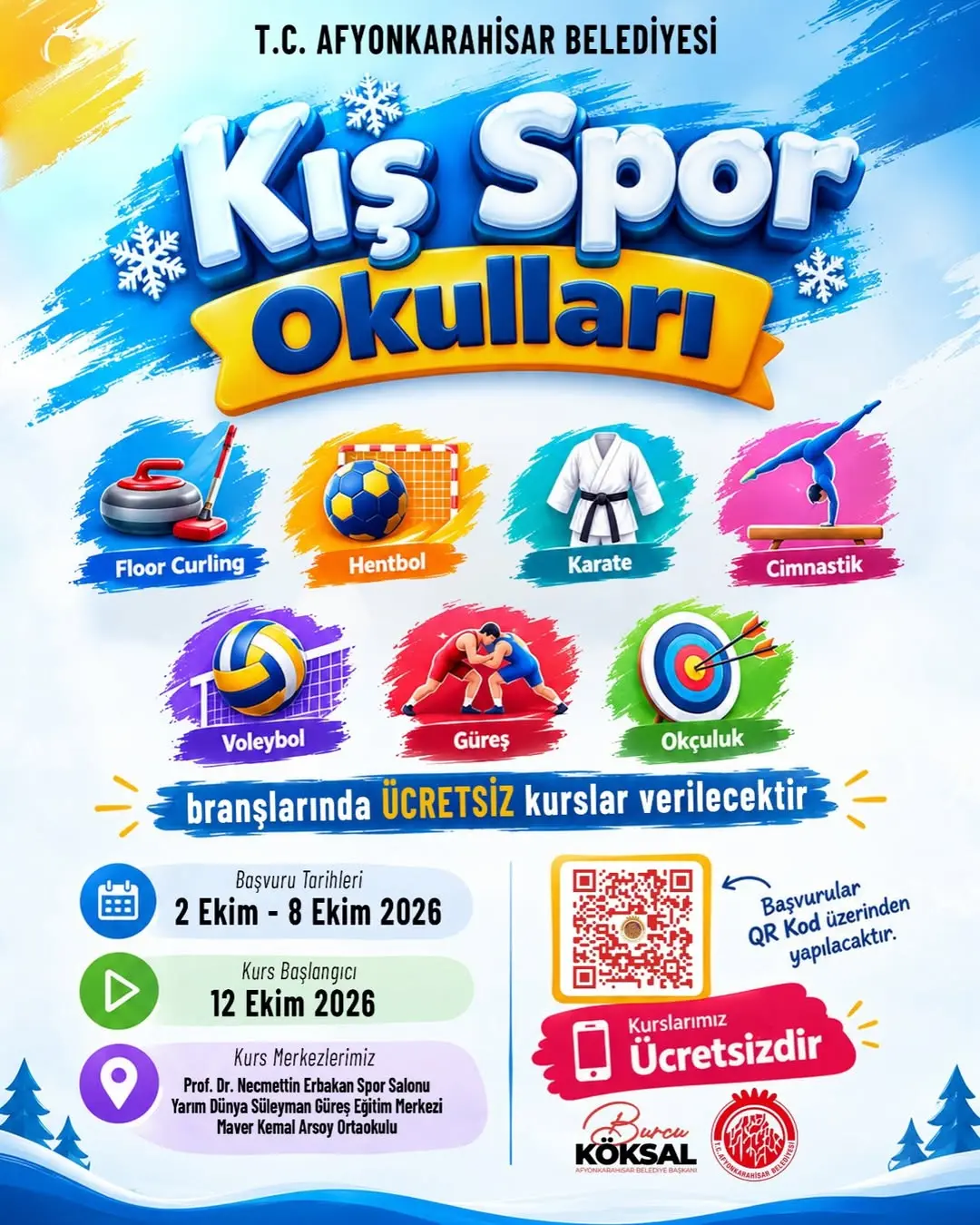 Afyonkarahisar Belediyesi'nden Çocuklara Kış Spor Kursları!