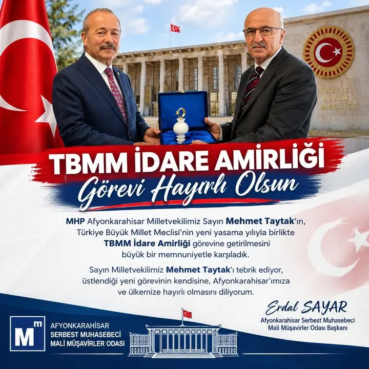 TBMM İdare Amirliği Görevi Mehmet Taytak'a Hayırlı Olsun