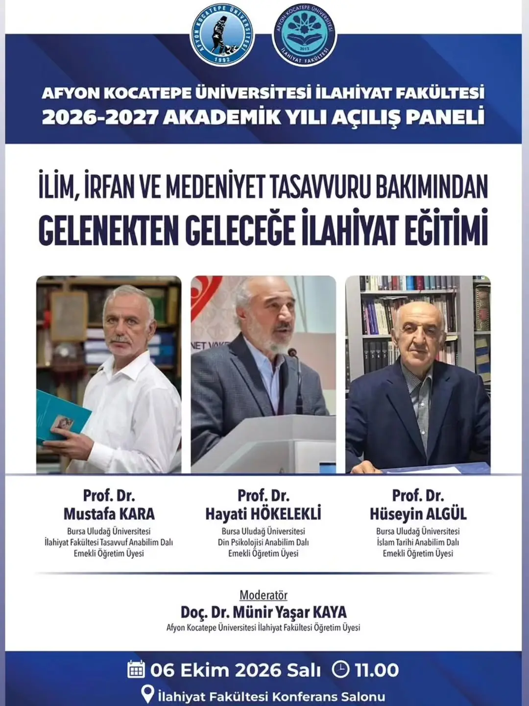 Afyon Kocatepe Üniversitesi İlahiyat Fakültesi'nden Önemli Açılış Paneli