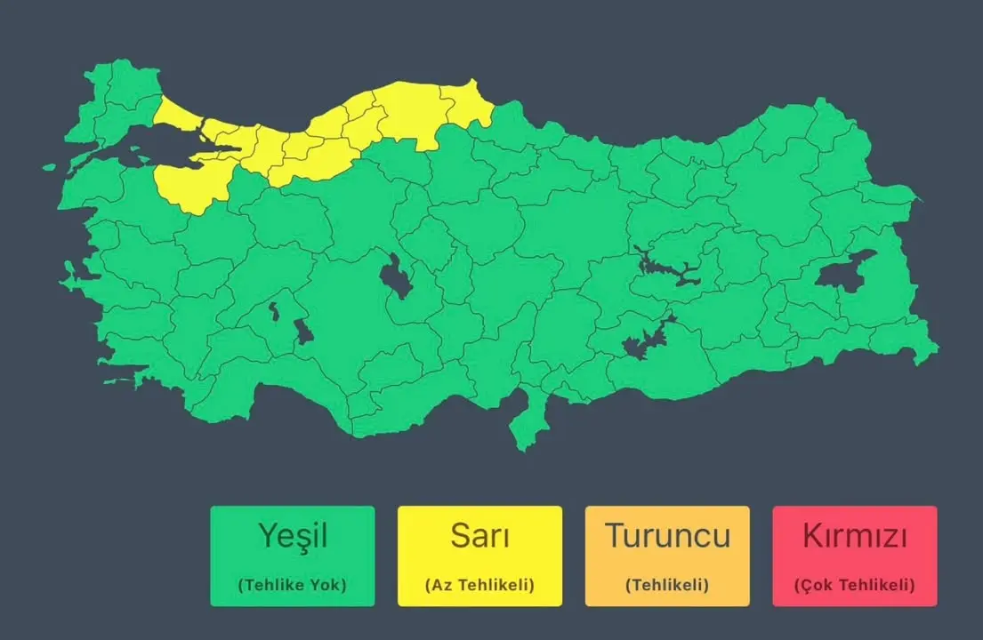 Meteoroloji Genel Müdürlüğü'nden Alınan Son Hava Durumu Raporu