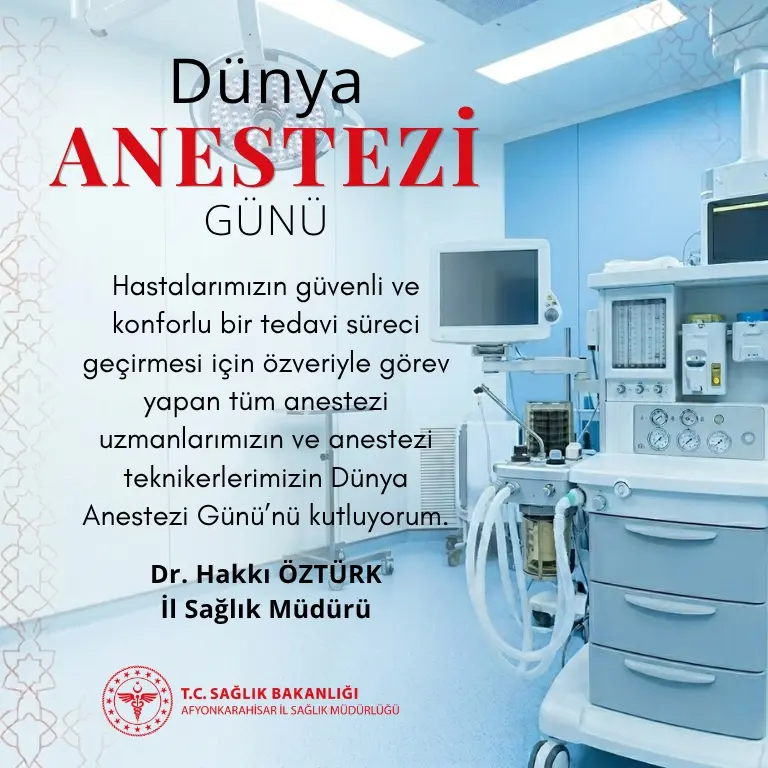 Afyonkarahisar İl Sağlık Müdürlüğü'nden Anestezi Uzmanlarına Teşekkür