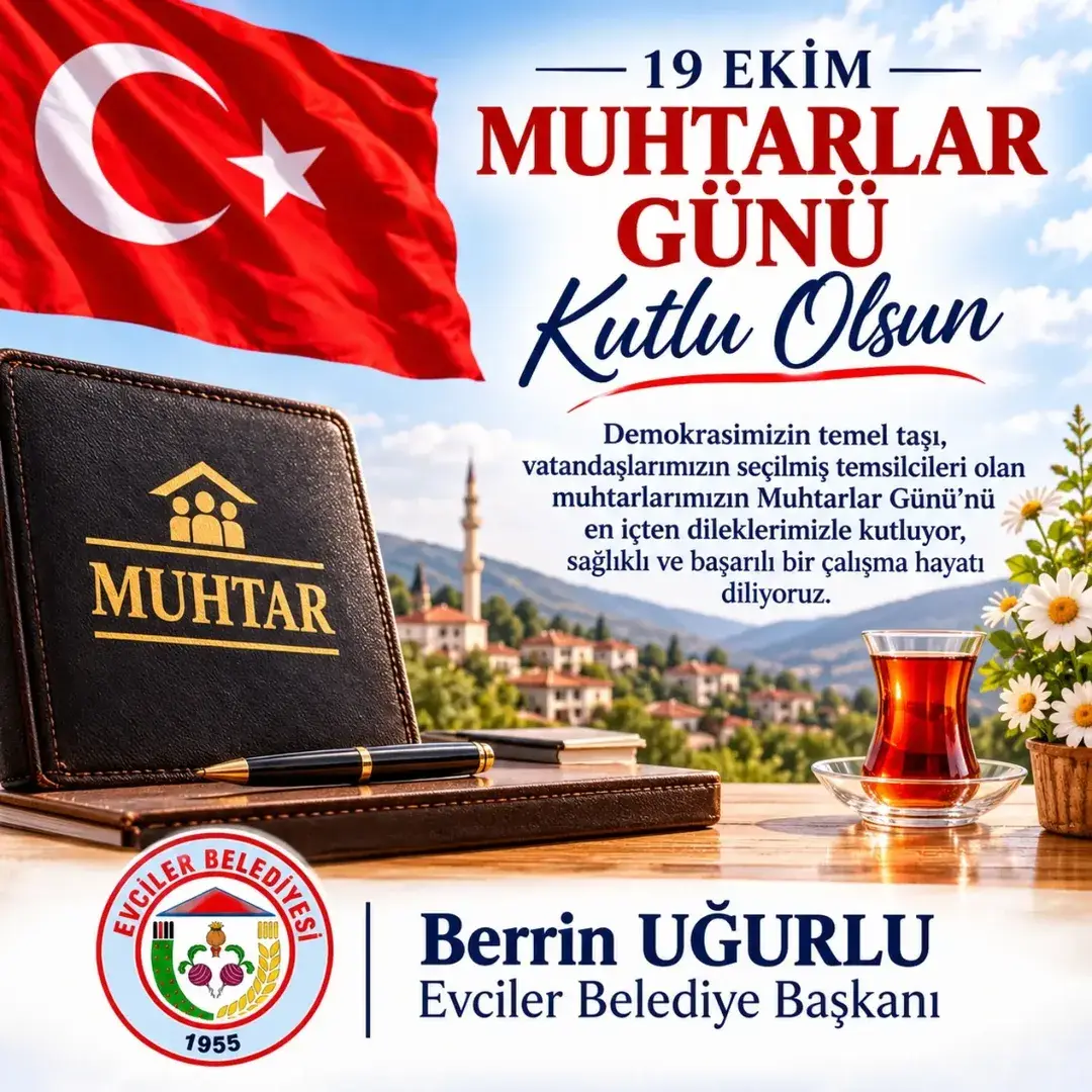 Evciler Belediye Başkanı Berrin Uğurlu: 19 Ekim Muhtarlar Günü Kutlu Olsun!