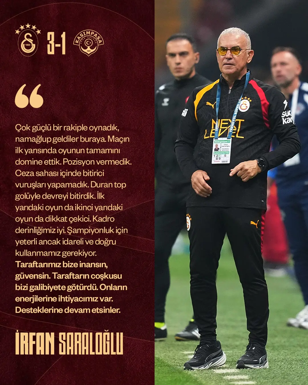 Galatasaray Yardımcı Antrenörü İrfan Saraloğlu'nun Açıklamaları