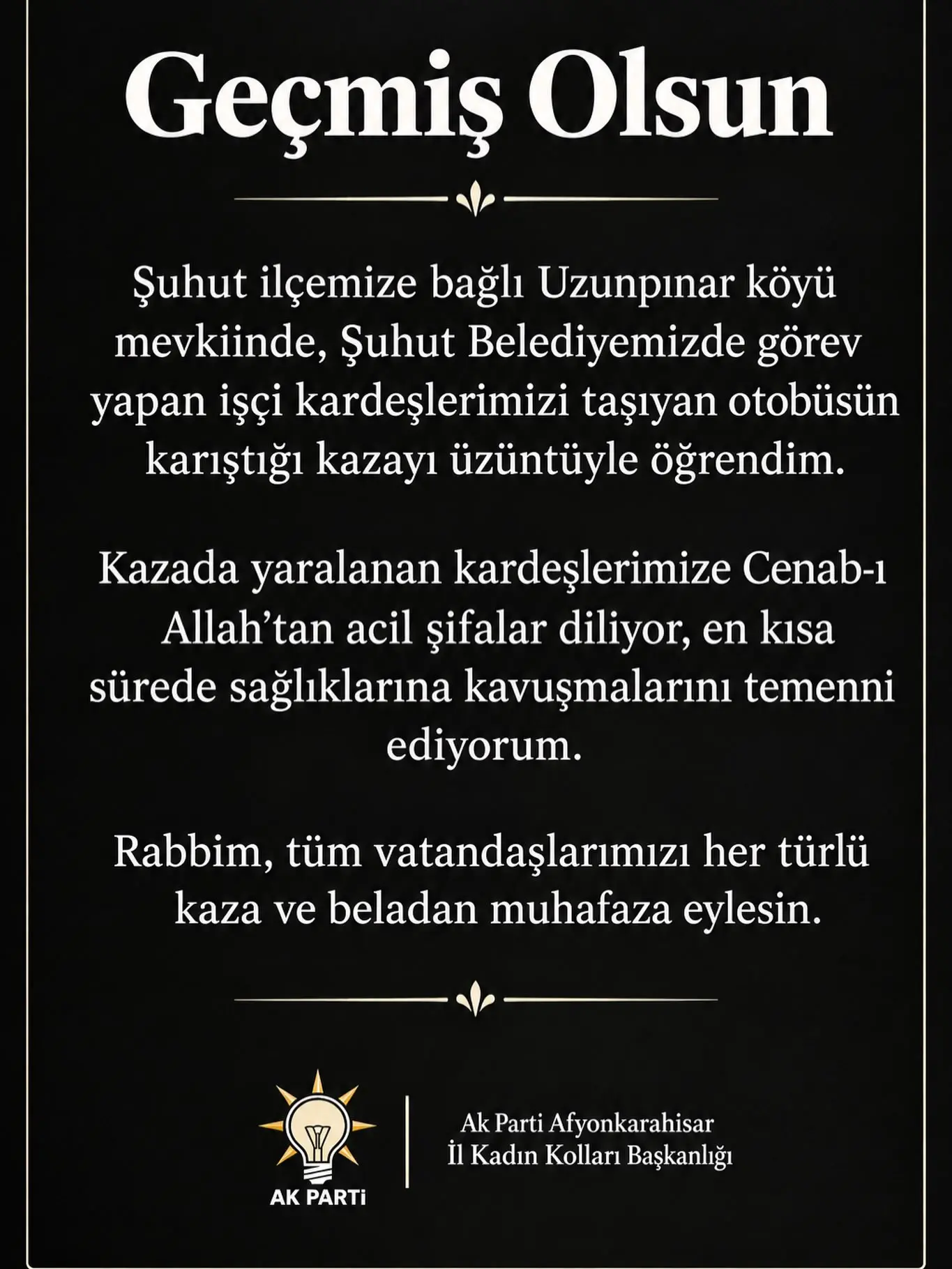 Şuhut'ta İşçi Taşıyan Otobüs Kazası