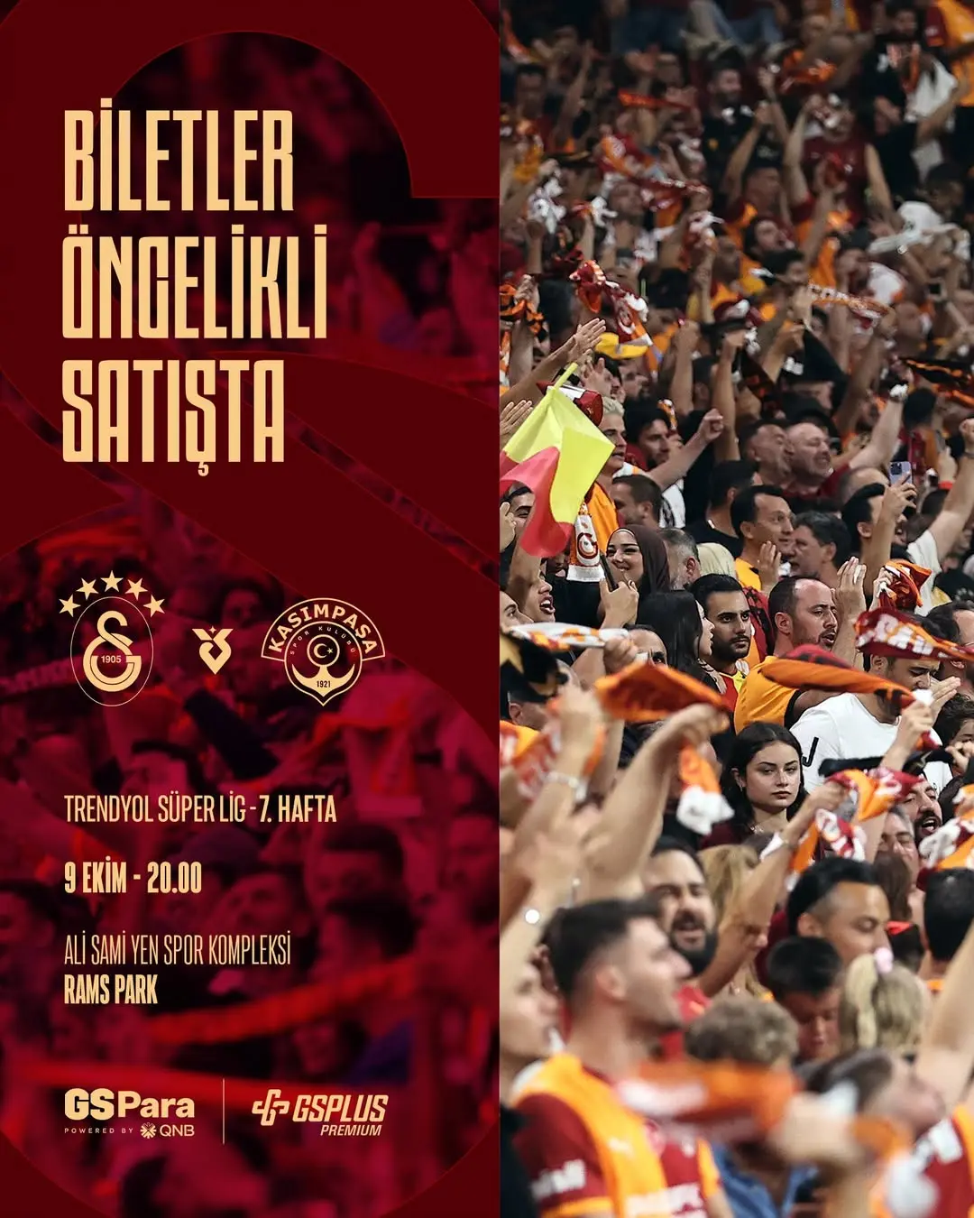 Galatasaray, Kasımpaşa Maçı Biletleri Satışta!