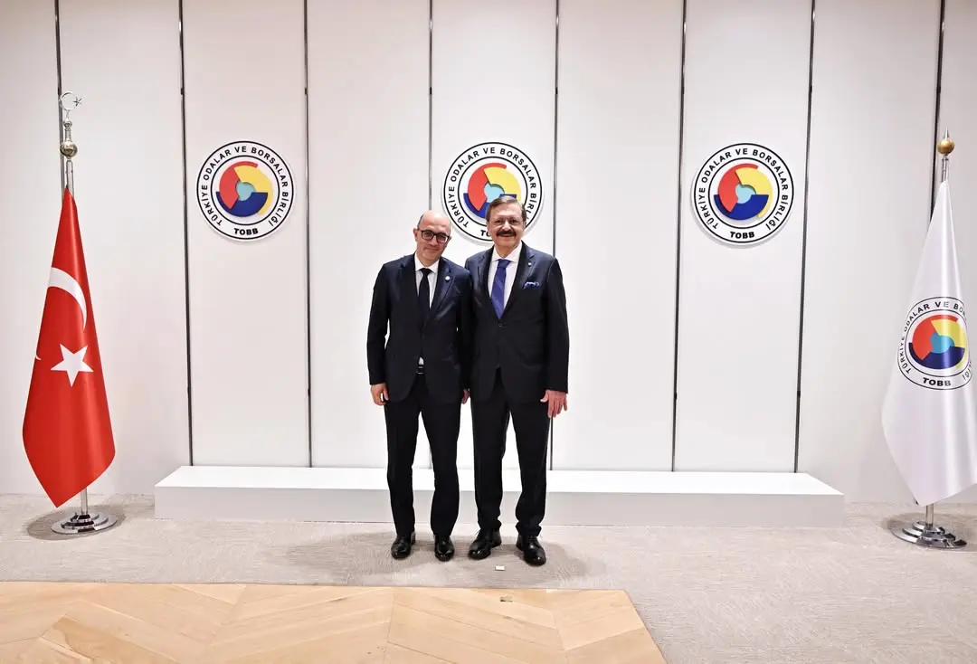 TOBB Başkanı Mustafa Rifat Hisarcıklıoğlu, Ankara Ticaret Odası Meclis Üyesi Fatih Çalışkan'ı Ziyaret Etti