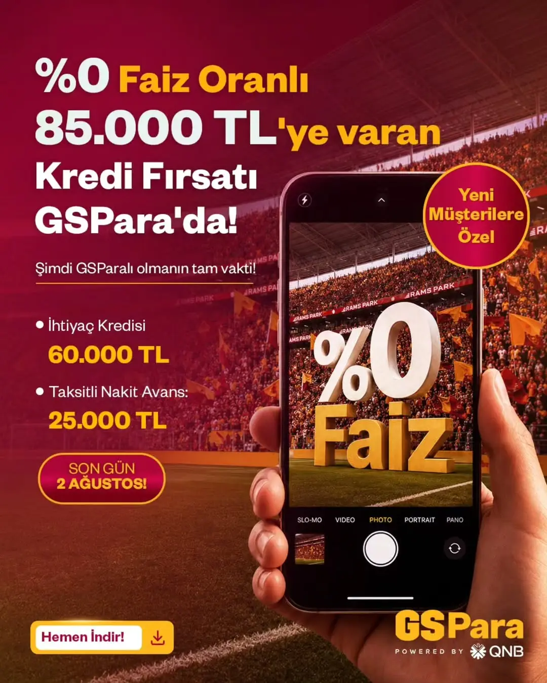 Galatasaray Spor Kulübü'nden GSPara Kampanyası: 0 Faizle 85.000 TL Fırsatı!