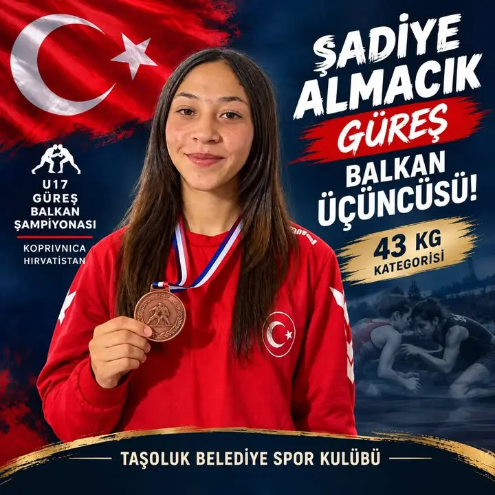 Taşoluk Belediye Spor Kulübü Sporcusu Şadiye Almacık Balkan Üçüncüsü Oldu