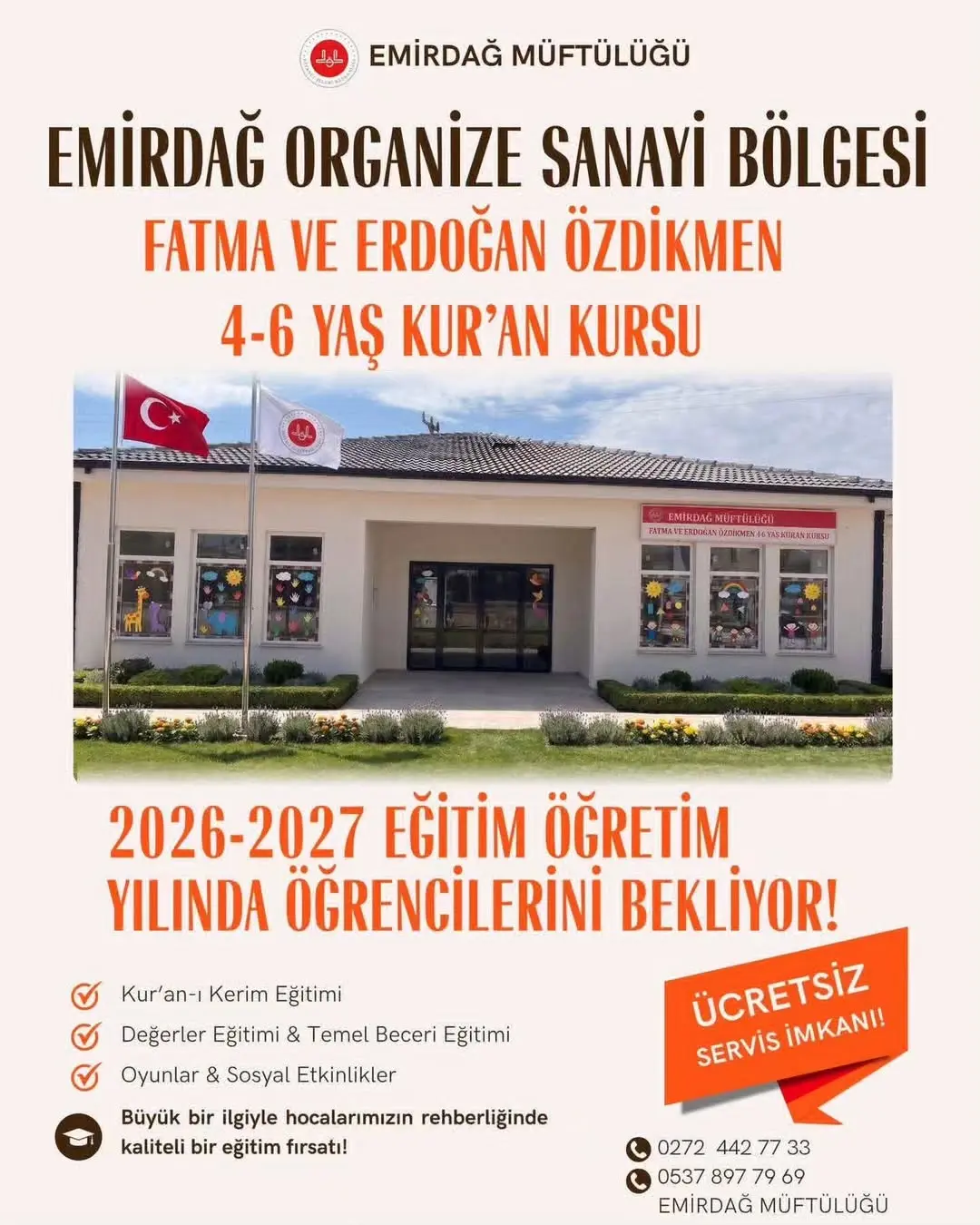 Emirdağ'da Hayırsever Mustafa Özdikmen'in Kuran Kursu Açılışı