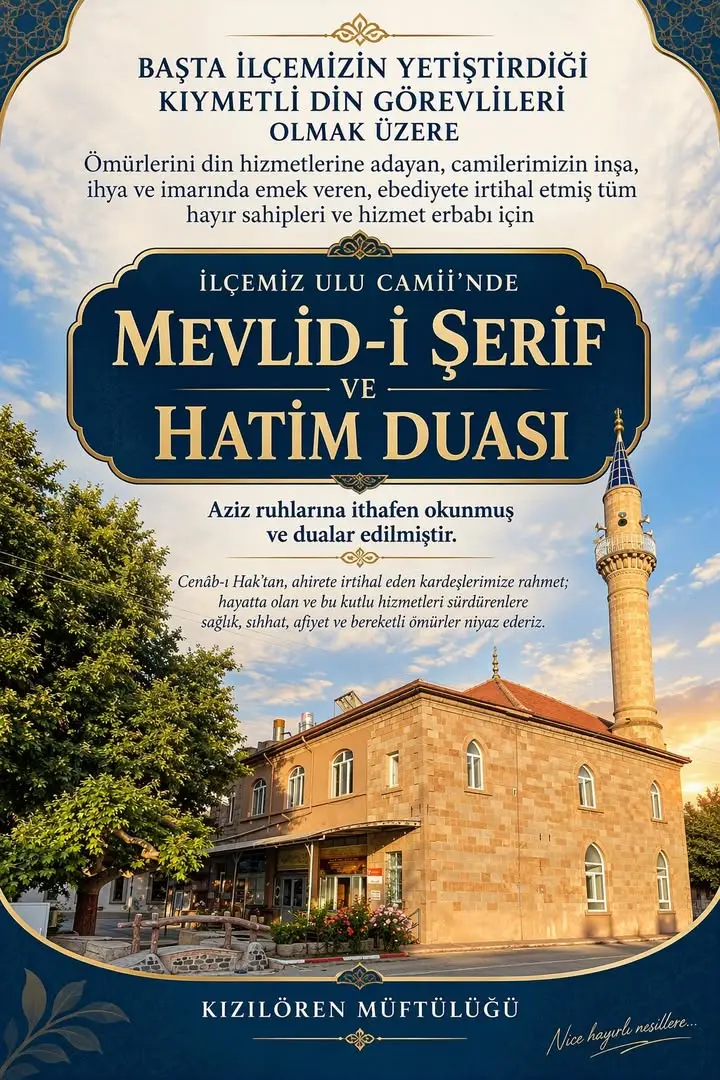 Kızılören Müftülüğü'nden Önemli Paylaşım