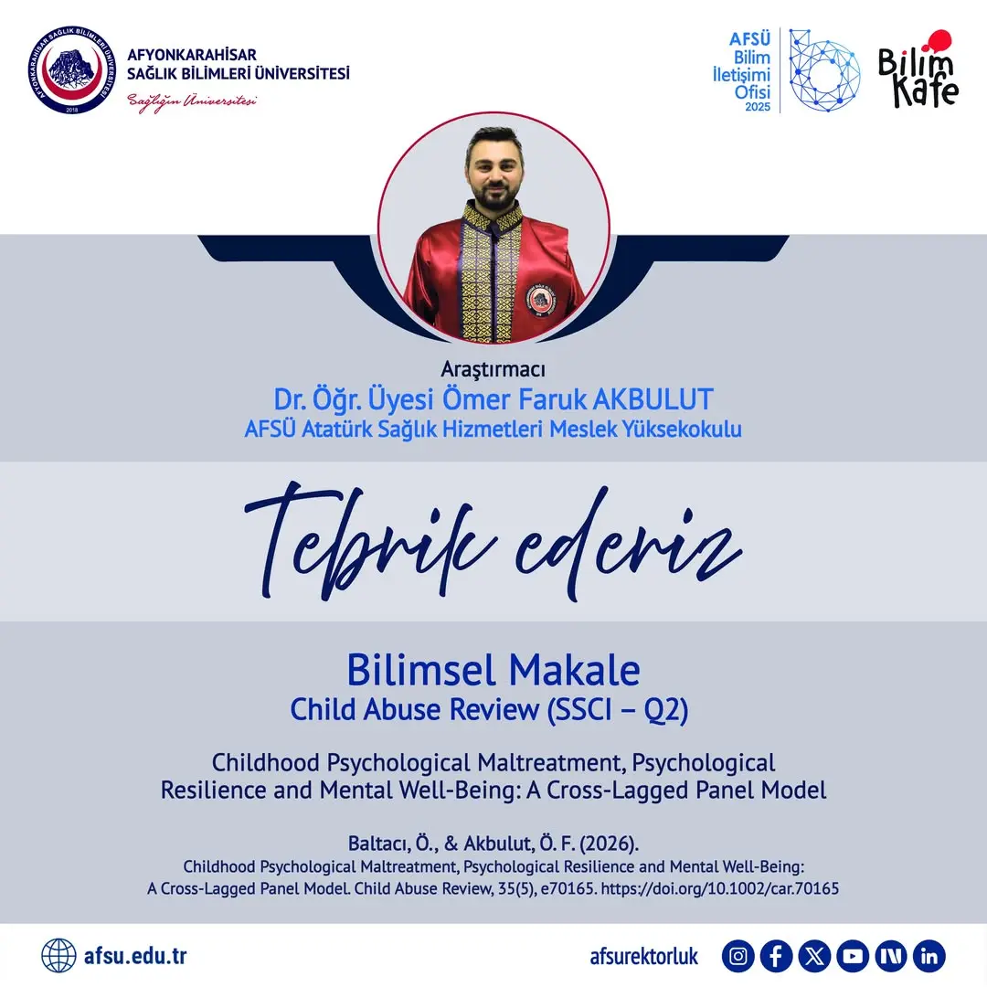 Akademik Başarı: Bilimsel Makale (Child Abuse Review)