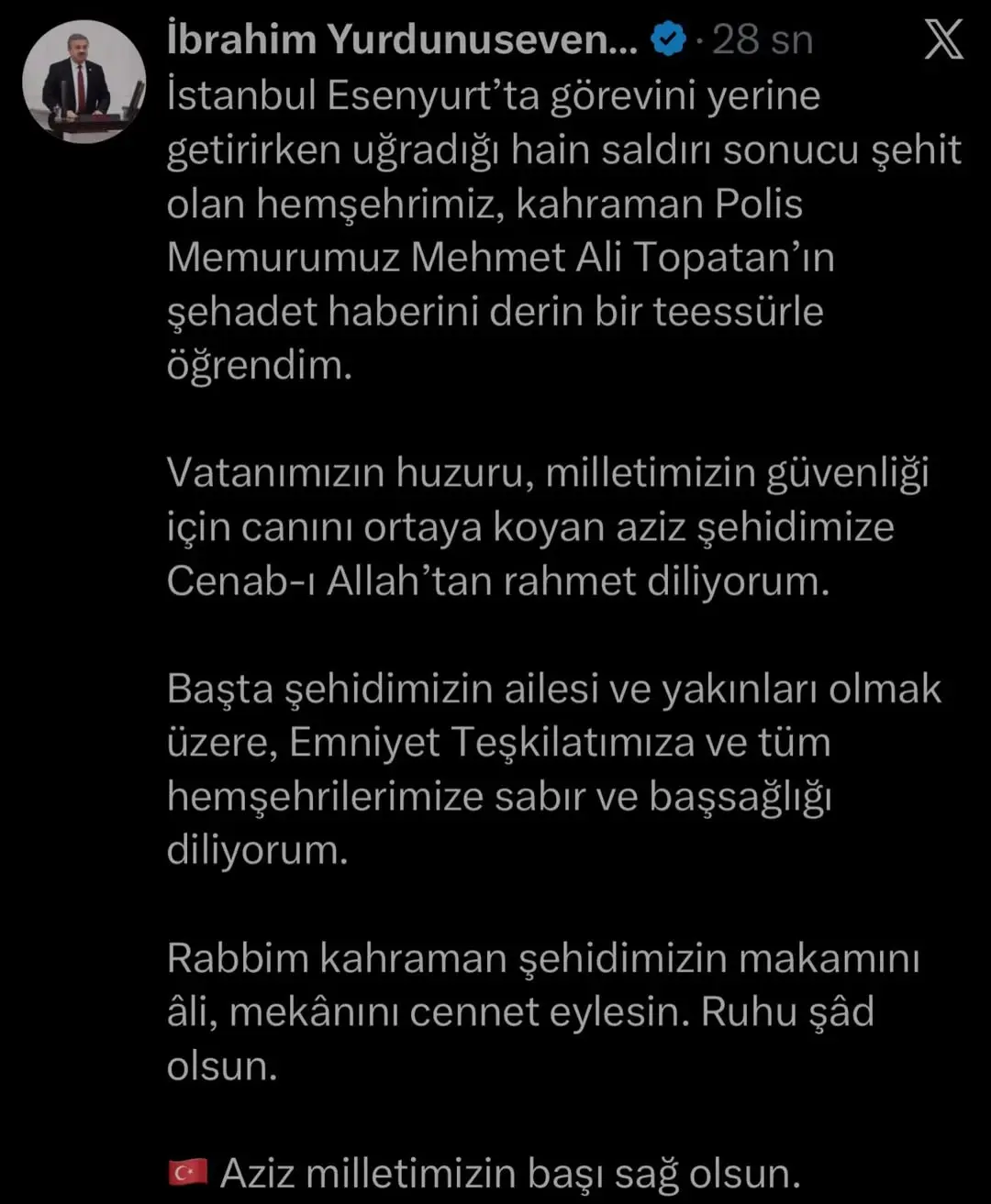 İstanbul Esenyurt Polis Memuru Mehmet Ali Topatan Şehit Oldu