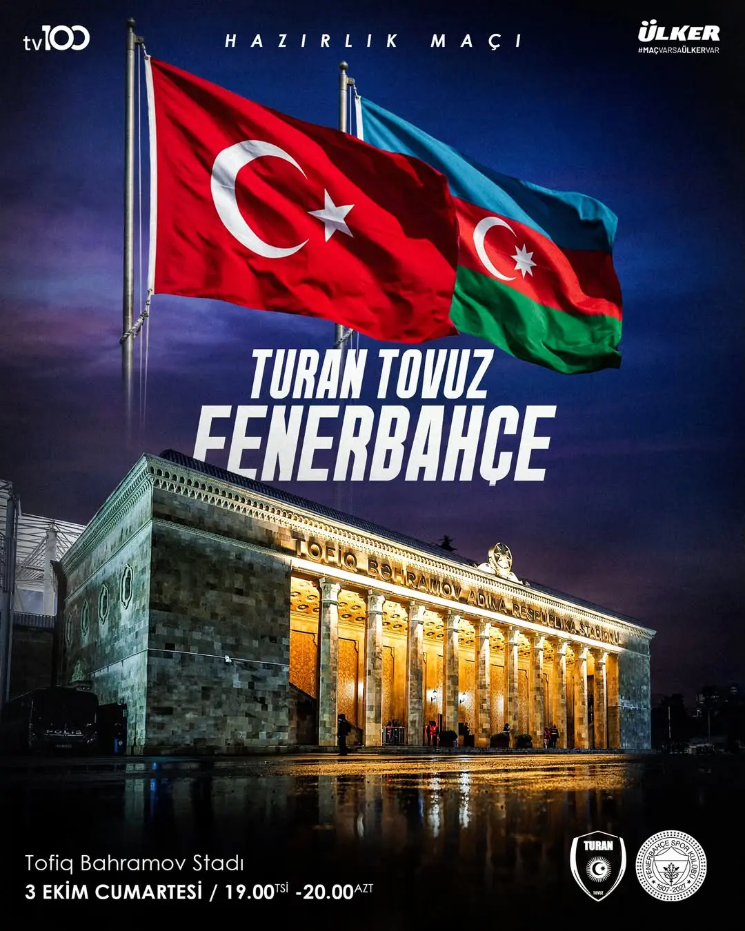 Fenerbahçe Hazırlık Maçı İçin Azerbaycan'ın Turan Tovuz FK Takımıyla Karşılaşacak