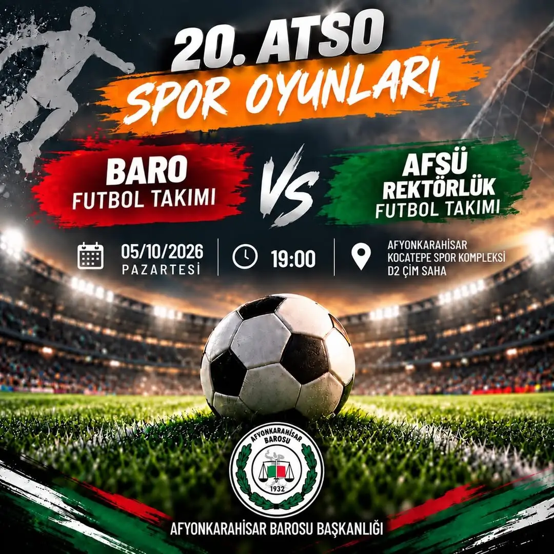 Afyonkarahisar Barosu Futbol Takımı AFSÜ Rektörlük Takımıyla Maç Yapacak