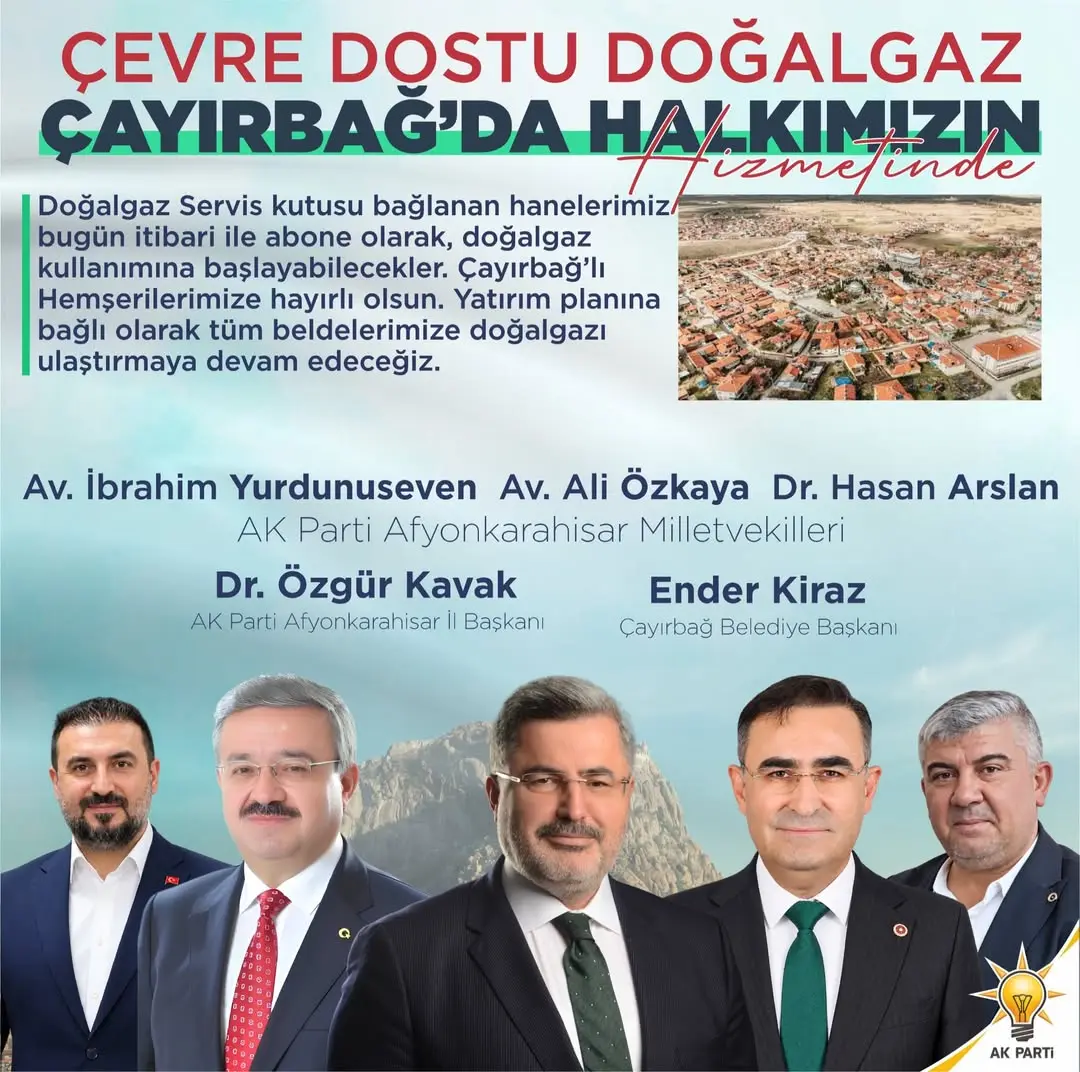 Afyonkarahisar'da Çayırbağ Beldesinde Doğal Gaz Hizmeti Başlıyor