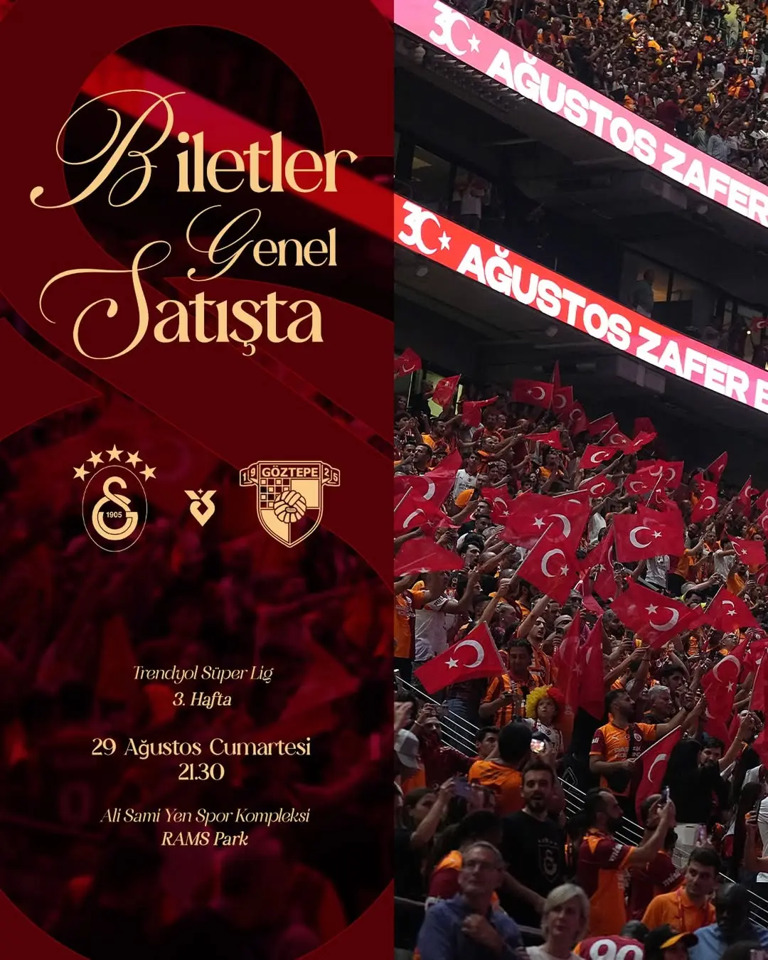 Galatasaray, Göztepe Maçı için Rams Park'ta 50.000 Taraftarı Bekliyor