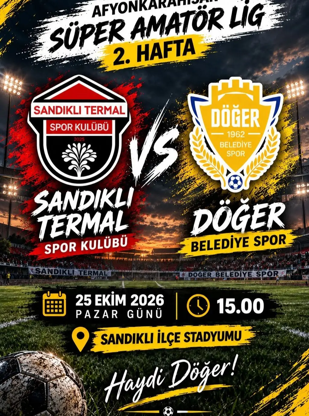 Döğer Belediyesi'nden Takıma Sandıklı Deplasmanında Başarılar Dileği