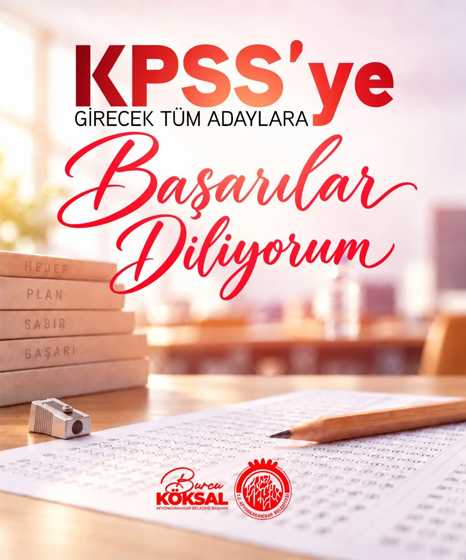 Kamu Personeli Seçme Sınavı için başarı dilekleri