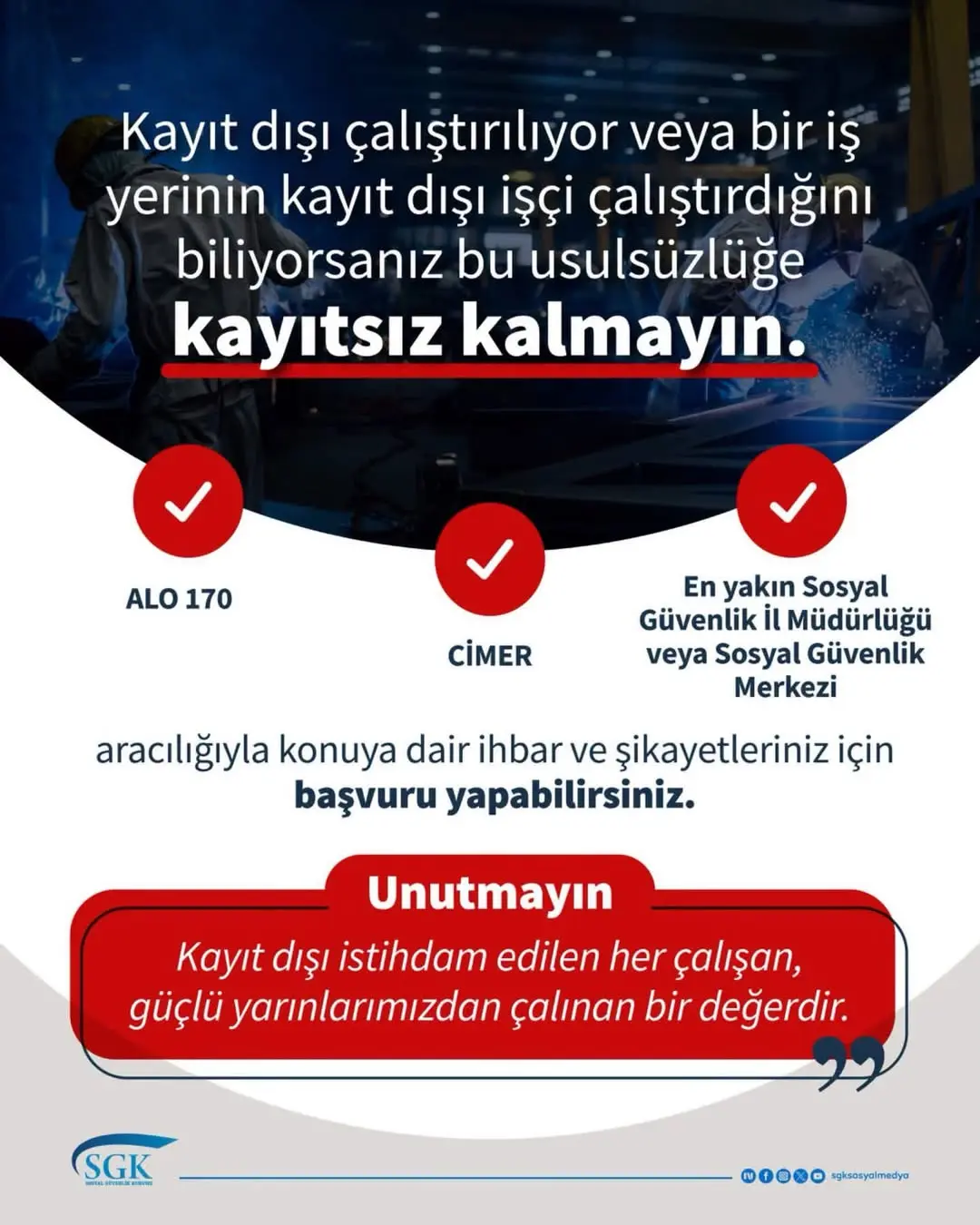 Afyonkarahisar Sgk İl Müdürlüğü'nden Kayıt Dışı İstihdam Uyarısı