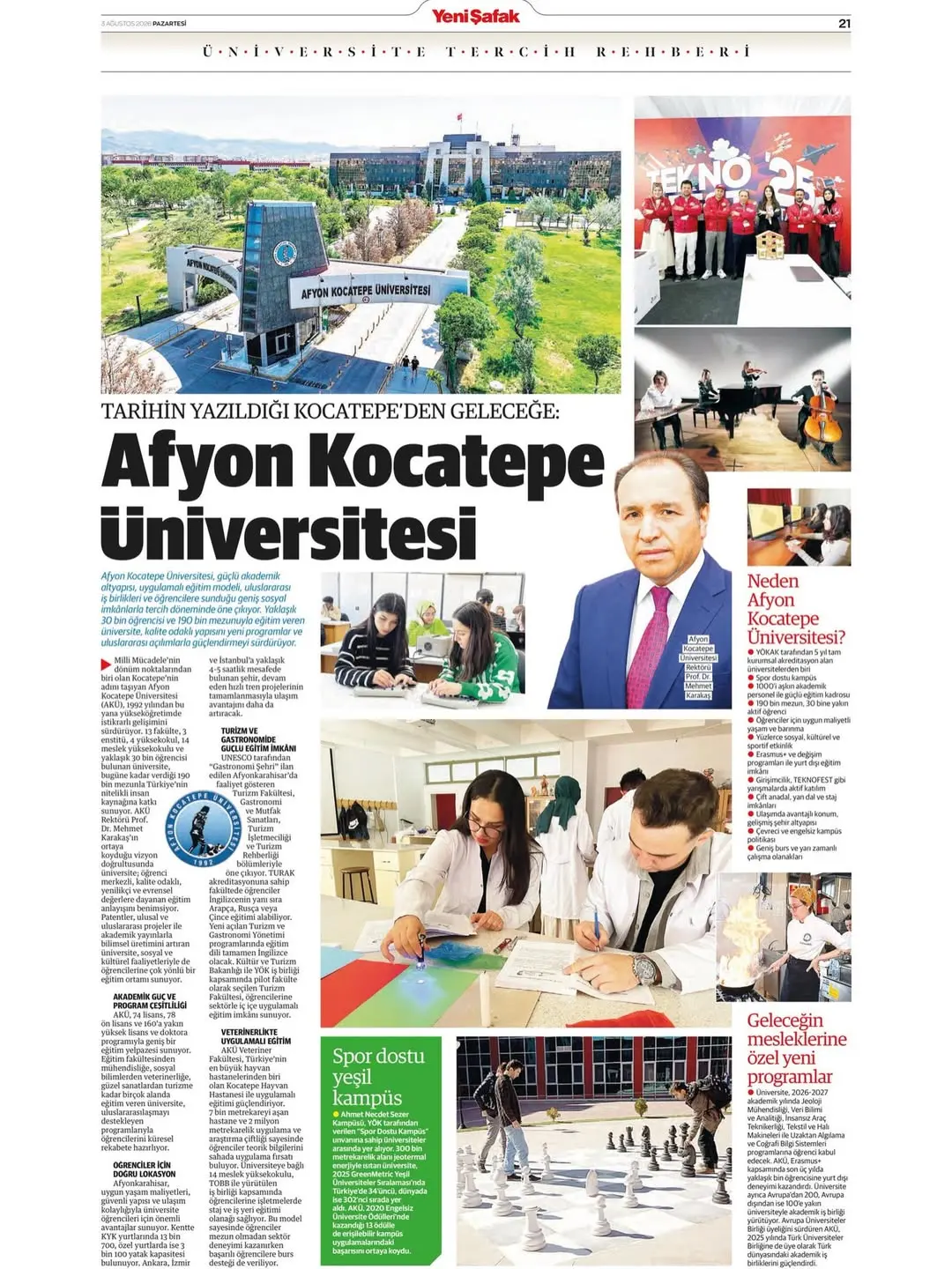 Afyon Kocatepe Üniversitesi YKS 2026 Tercih Özel Ekinde Aday Öğrencilerle Buluştu