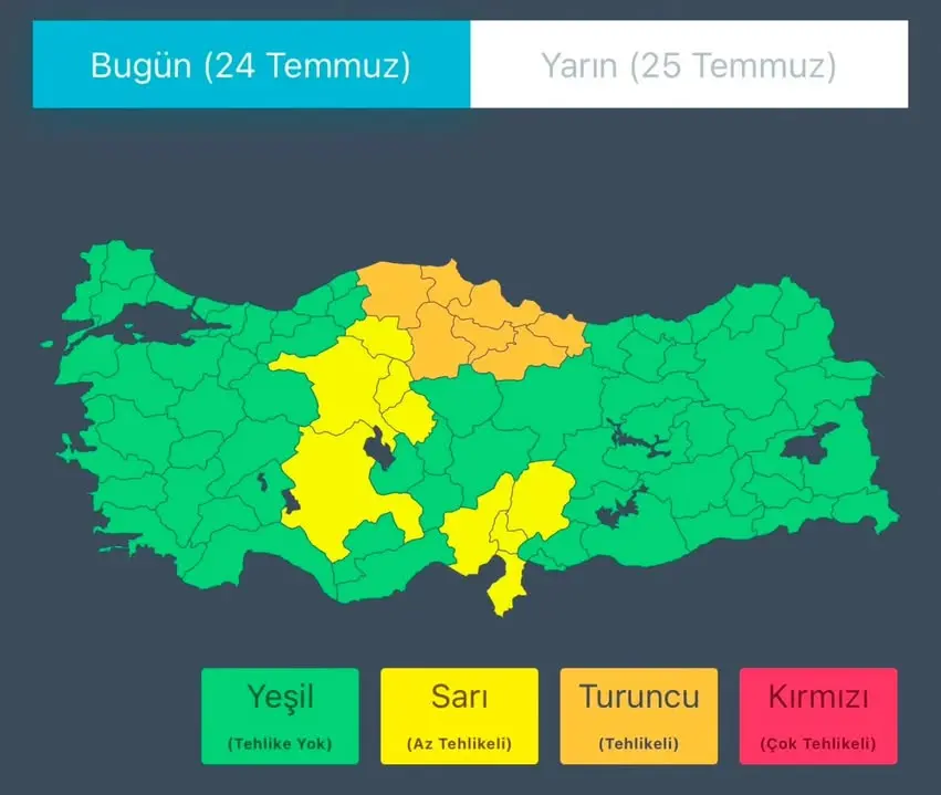 T.C. İçişleri Bakanlığı'nın Meteorolojik Uyarısı: Yağış Bekleniyor
