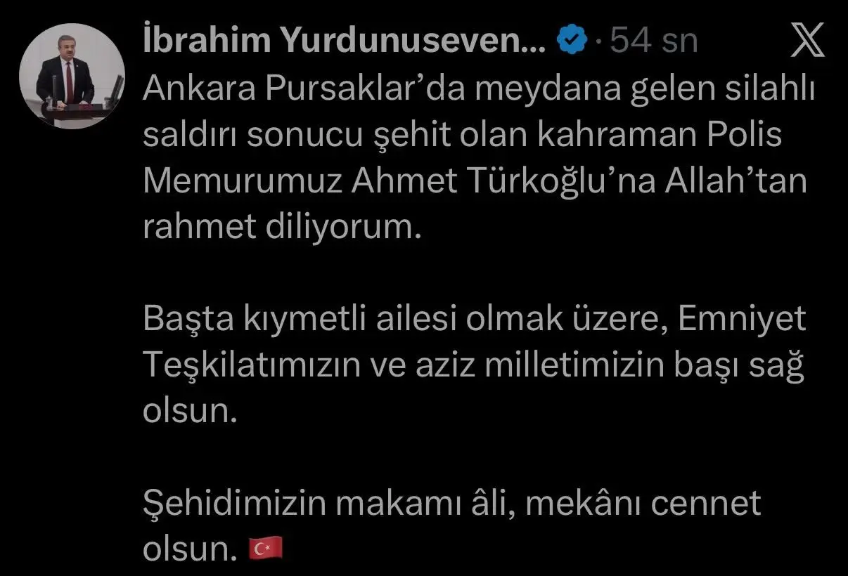 Pursaklar'da Silahlı Saldırı Sonrası Açıklama