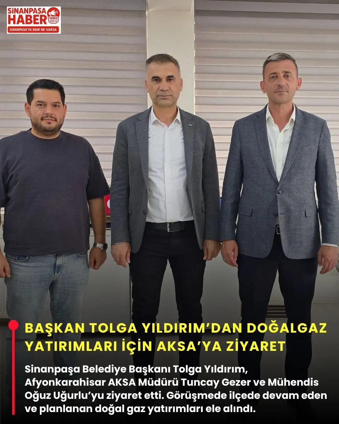 Sinanpaşa Belediye Başkanı Tolga Yıldırım'dan Doğal Gaz Yatırımları İçin AKSA'ya Ziyaret