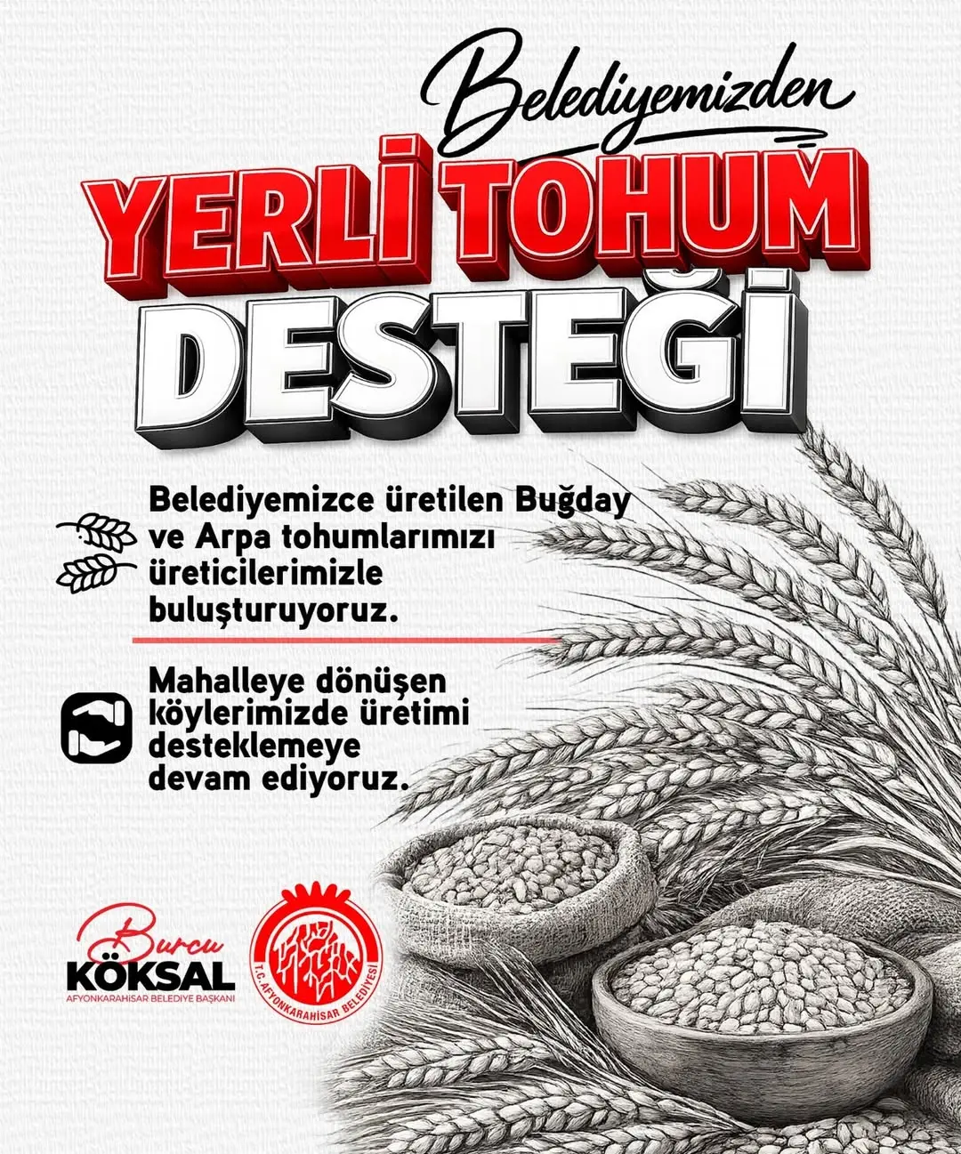 Afyonkarahisar Belediye Başkanı Burcu Köksal'dan Destek: Üreticilere Yerli Tohum Desteği