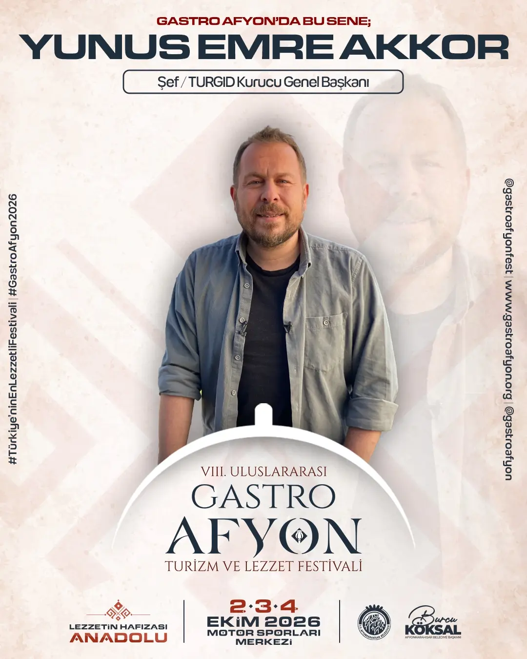 Gastro Afyon Festivali'nde Şef Yunus Emre Akkor Bu Yıl Katılıyor
