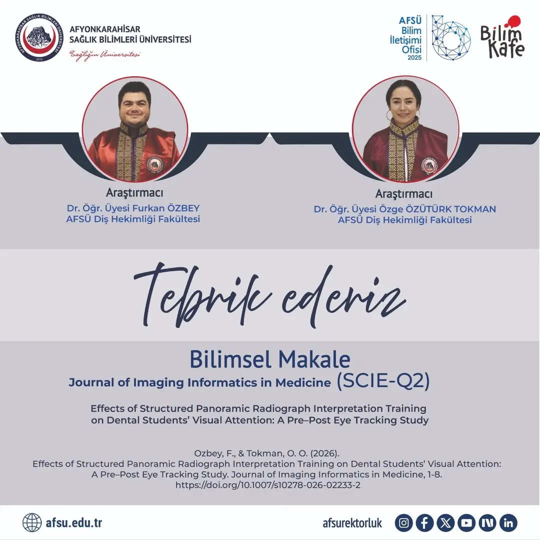 Akademik Başarı: AFSÜ Öğretim Üyeleri Uluslararası Dergide Yayınlandı