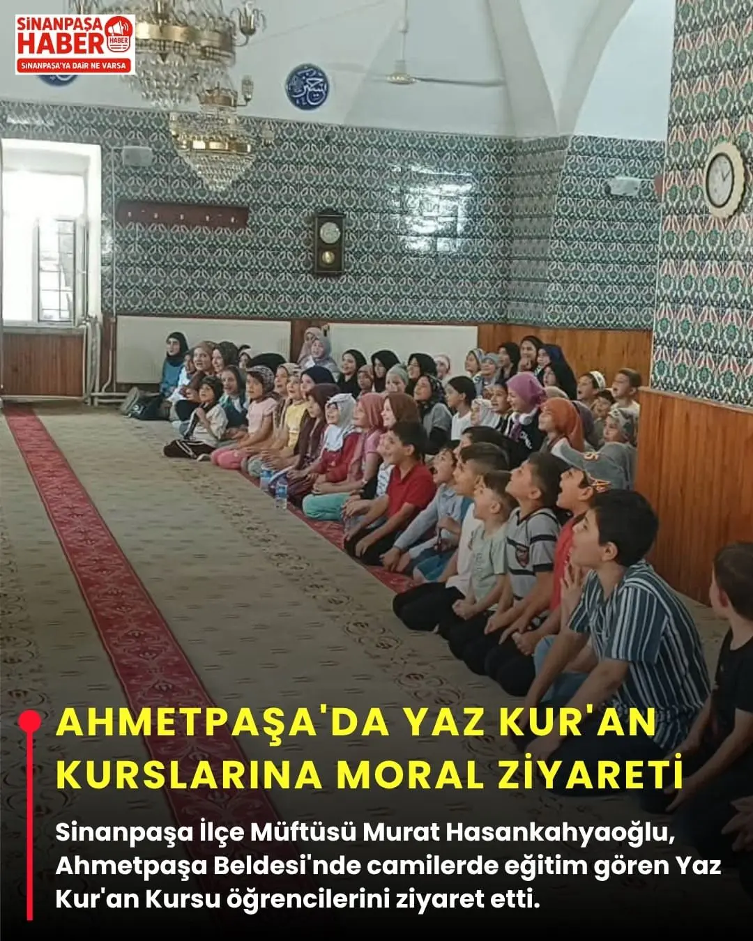 Yaz Kur'an Kurslar?na Moral Ziyareti Gerçekle?ti