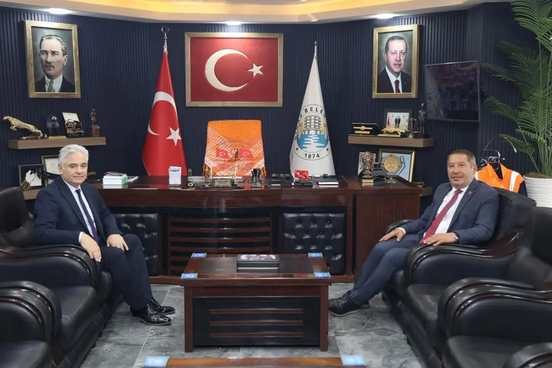 Dinar İlçe Emniyet Müdürü Savaş Kan'dan Belediye Başkanı Veysel Topçu'ya Veda Ziyareti