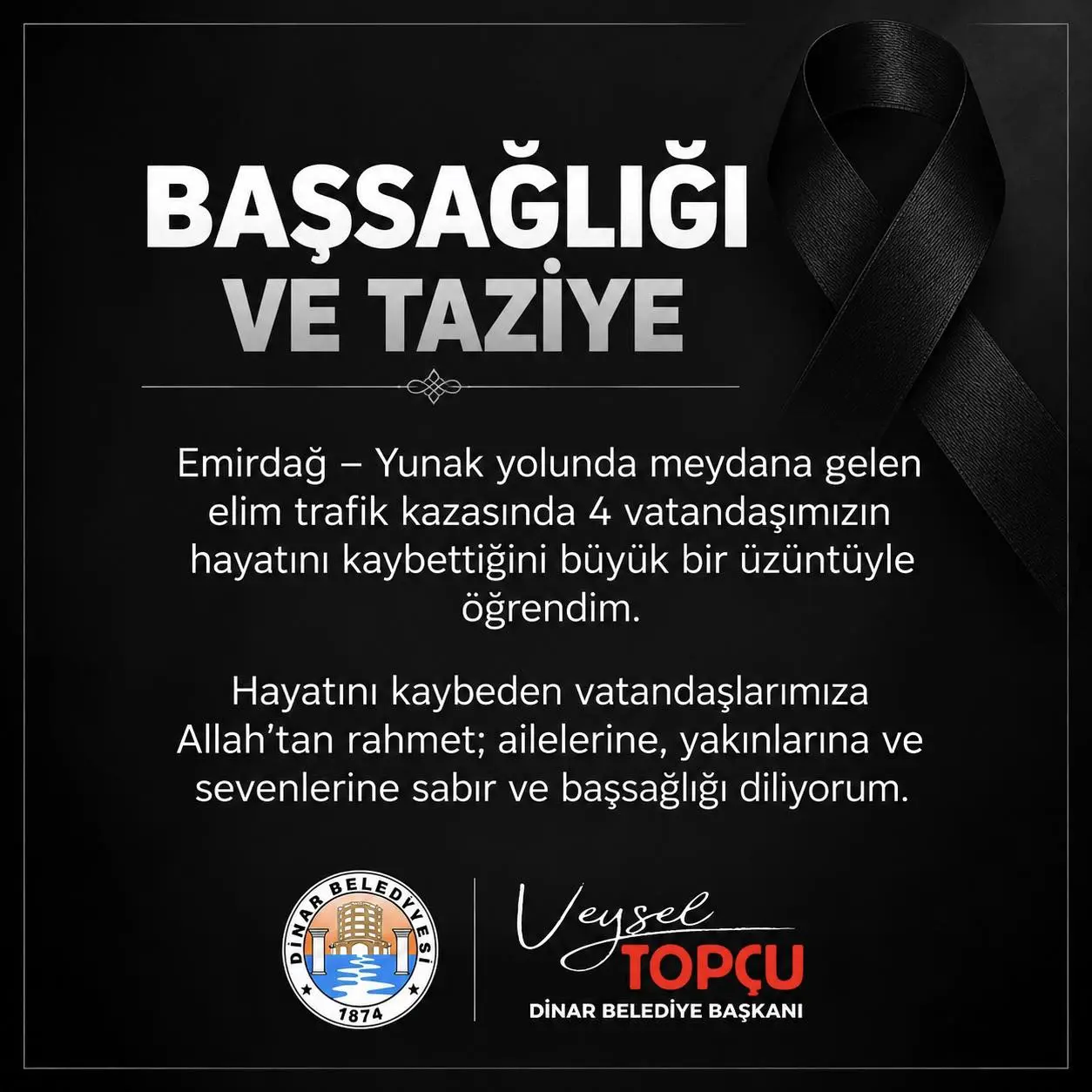 Emirdağ-Yunak yolunda trafik kazası