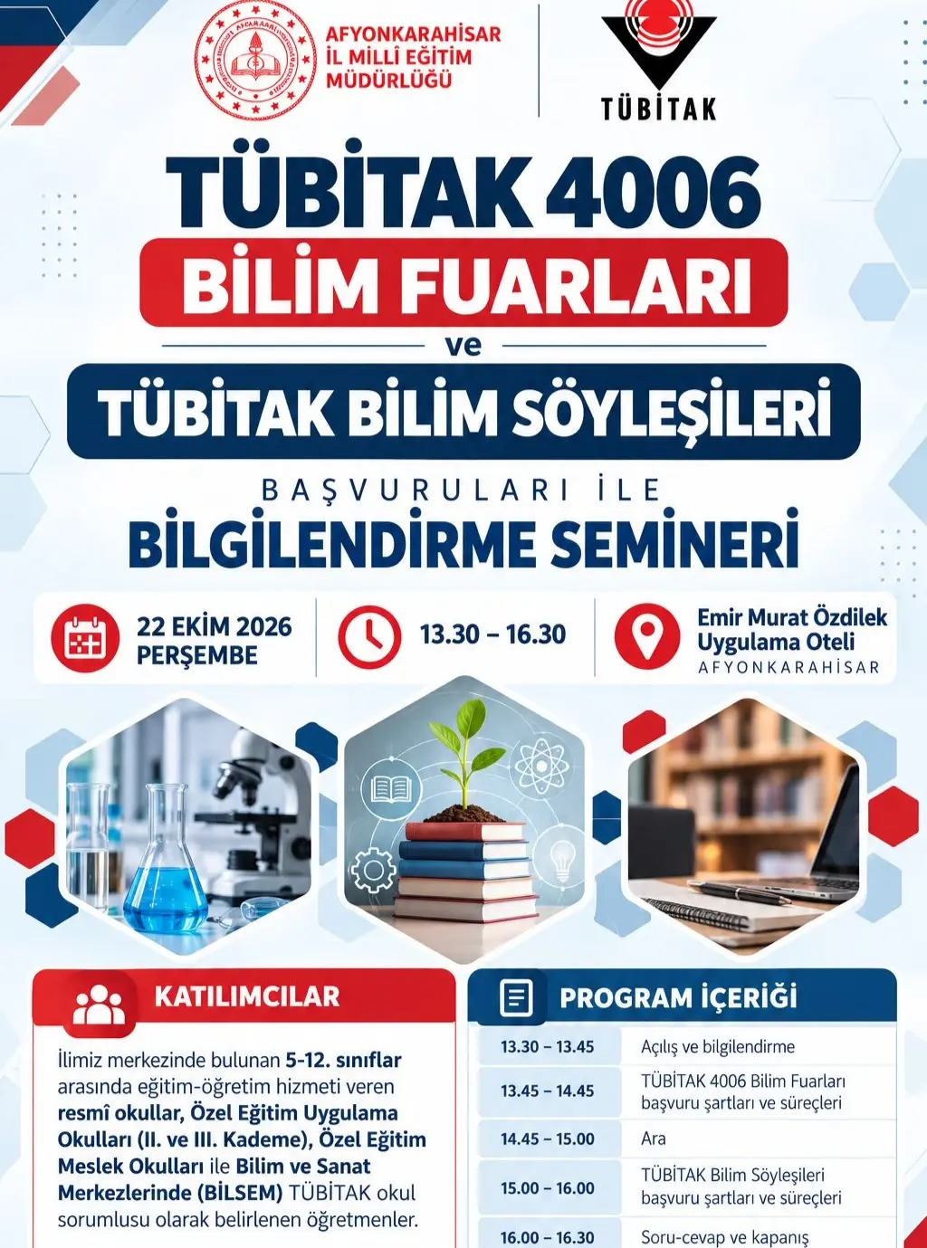 TÜBİTAK Bilim Fuarları Semineri Duyuruldu