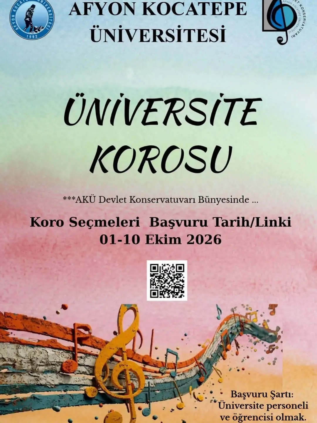 Afyon Kocatepe Üniversitesi Üniversite Korosu İçin Seçmeler Başlıyor