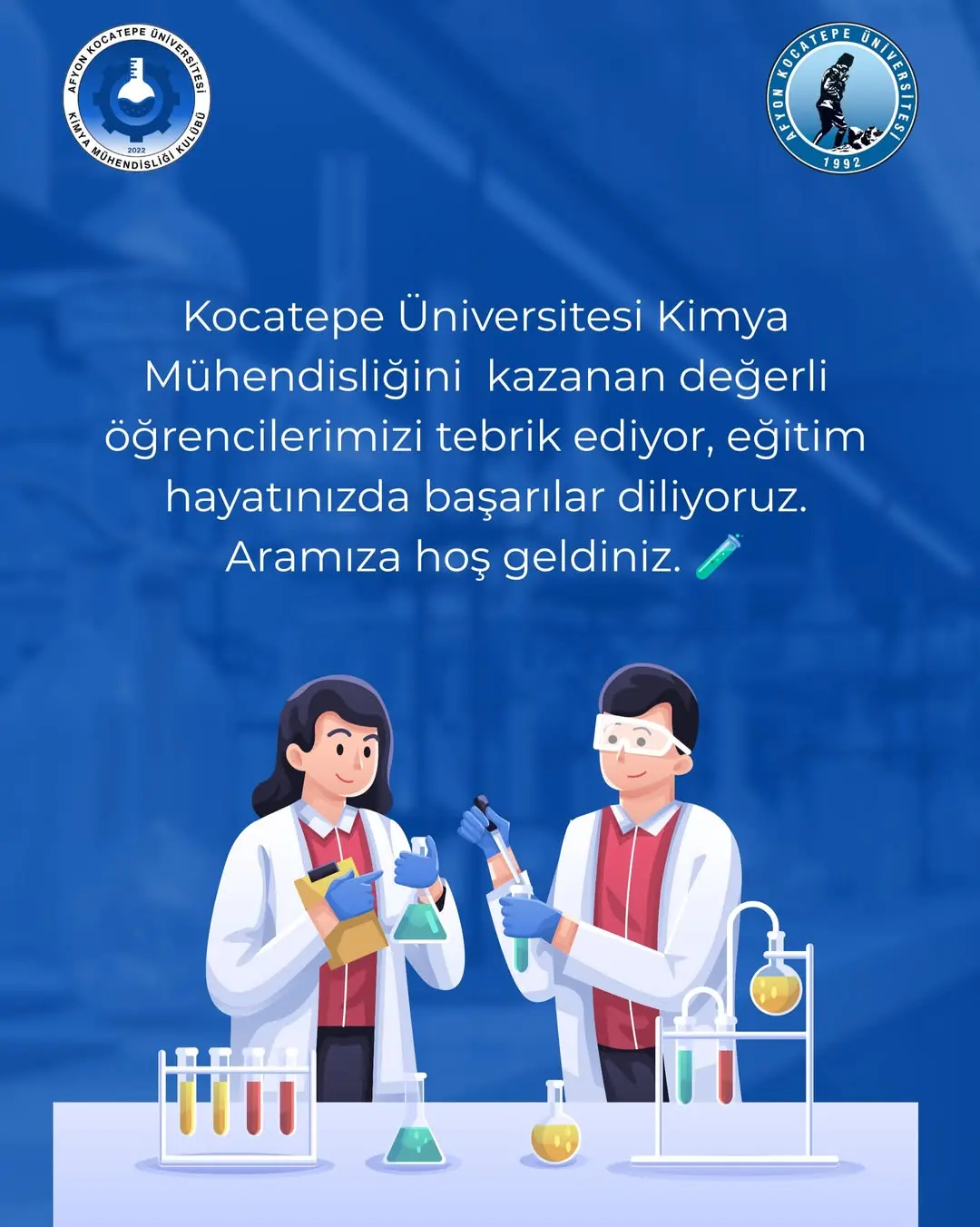 Afyon Kocatepe Üniversitesi'nden Bölümü Kazanan Değerli Arkadaşlarımıza Tebrikler