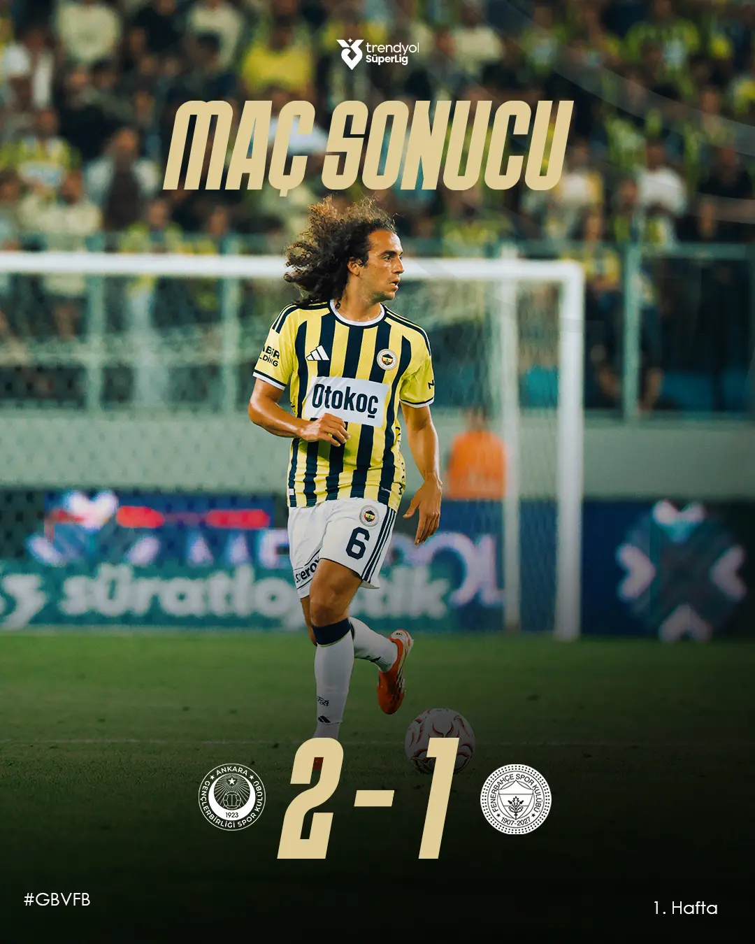 Fenerbahçe Gençlerbirliği'ne 2-1 Mağlup Oldu
