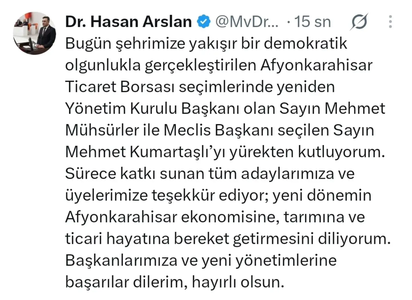 Afyonkarahisar Ticaret Borsası Seçimleri Tamamlandı