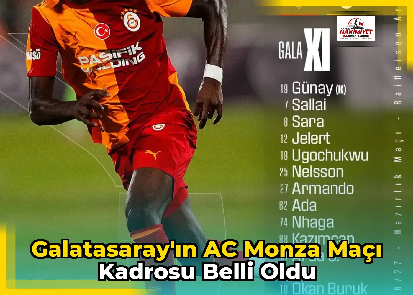 Galatasaray'ın AC Monza Maçı Kadrosu Belli Oldu