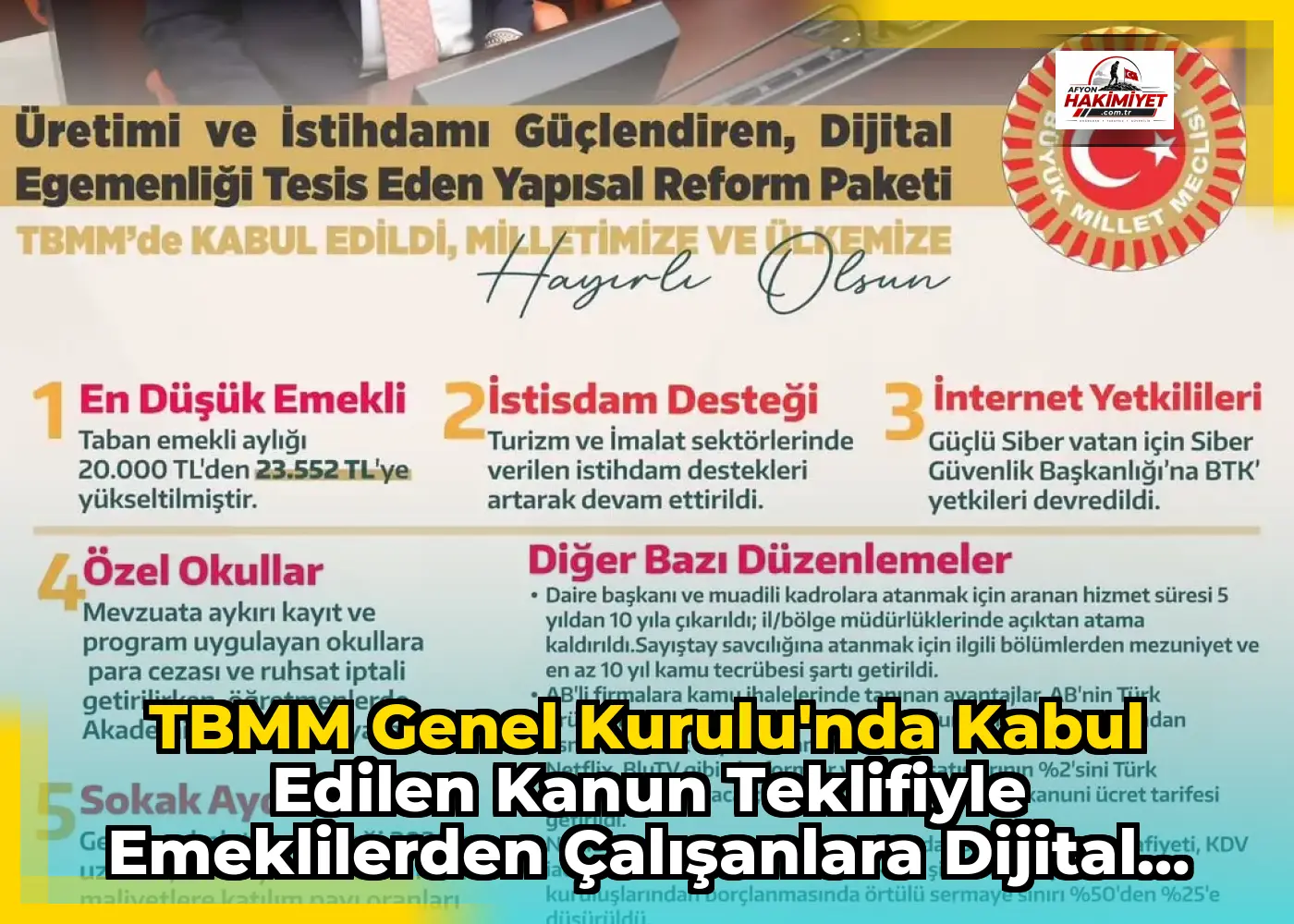 TBMM Genel Kurulu'nda Kabul Edilen Kanun Teklifiyle Emeklilerden Çalışanlara Dijital Güvenlik Eğitimi