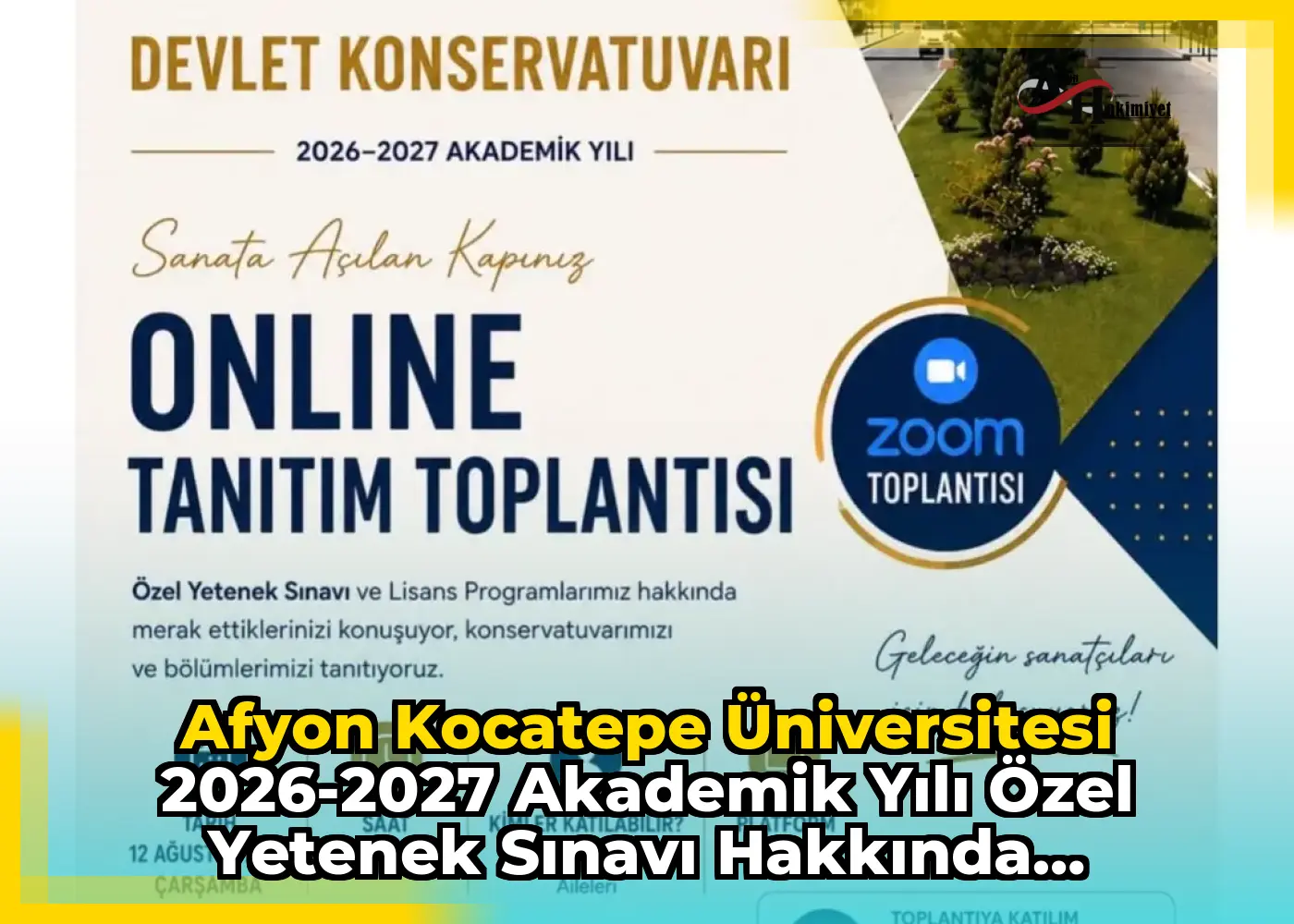 Afyon Kocatepe Üniversitesi 2026-2027 Akademik Yılı Özel Yetenek Sınavı Hakkında Toplantı Düzenliyor