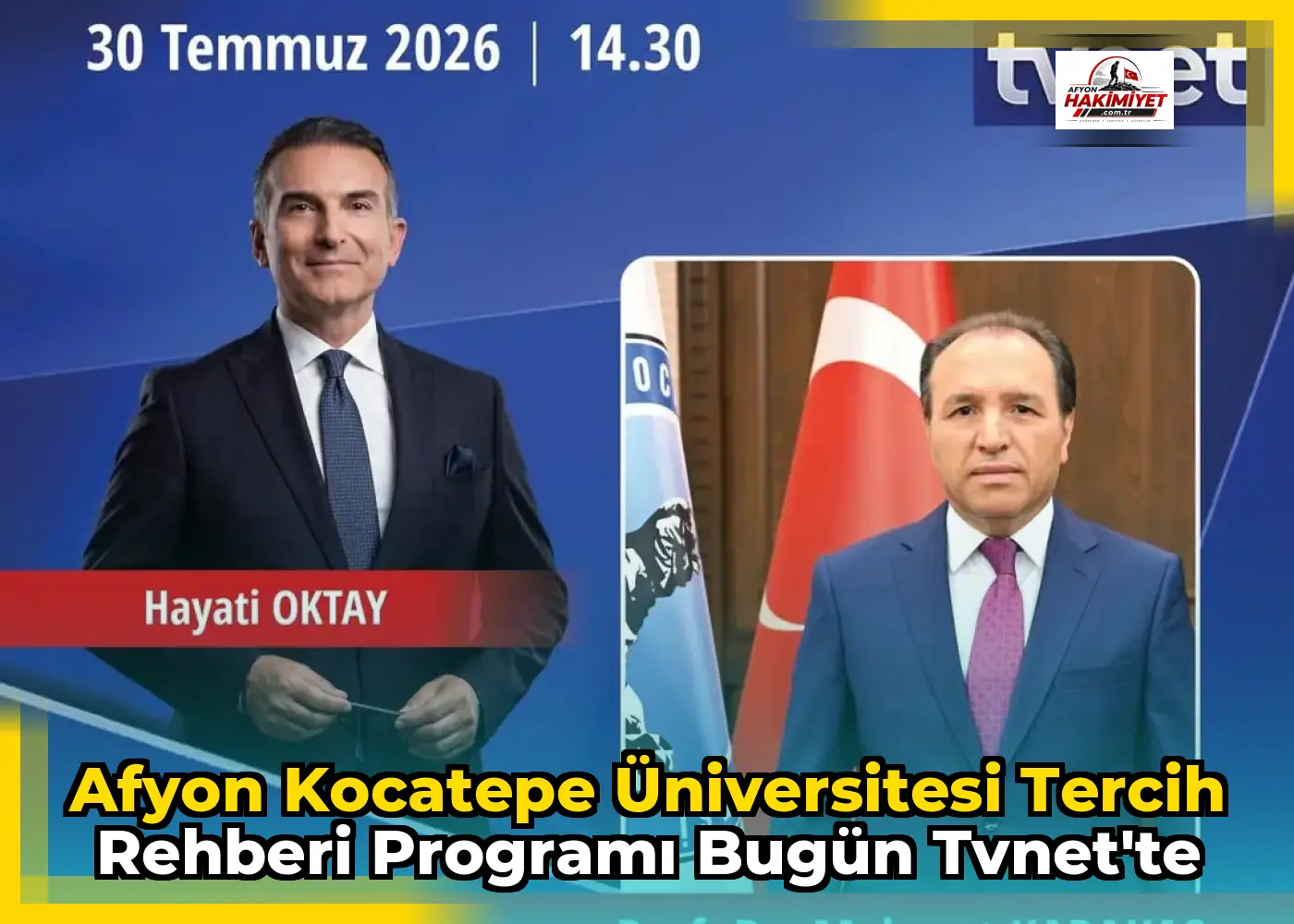 Afyon Kocatepe Üniversitesi Tercih Rehberi Programı Bugün TVnet'te