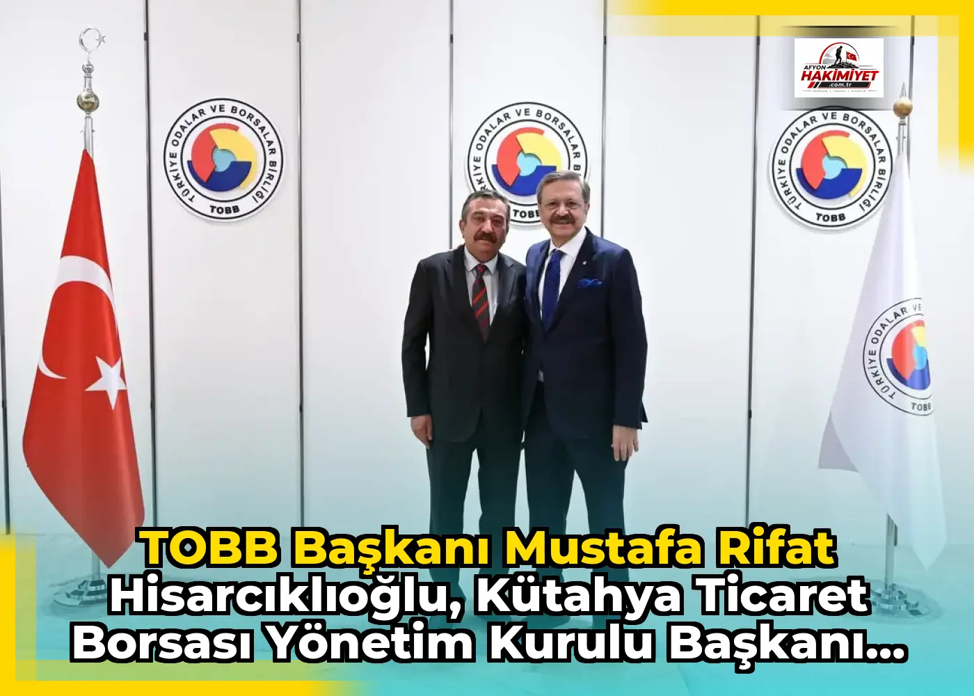 TOBB Başkanı Mustafa Rifat Hisarcıklıoğlu, Kütahya Ticaret Borsası Yönetim Kurulu Başkanı Necati Gültekin'i Ağırladı